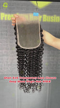Load and play video in Gallery viewer, Ghair 6x6 Transparent Lace Closure Deep Wave Virgin Hair N1B#

