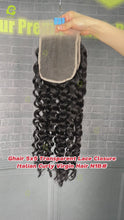 Load and play video in Gallery viewer, Ghair 5x5 Transparent Lace Closure Italian Curly Virgin Hair N1B#
