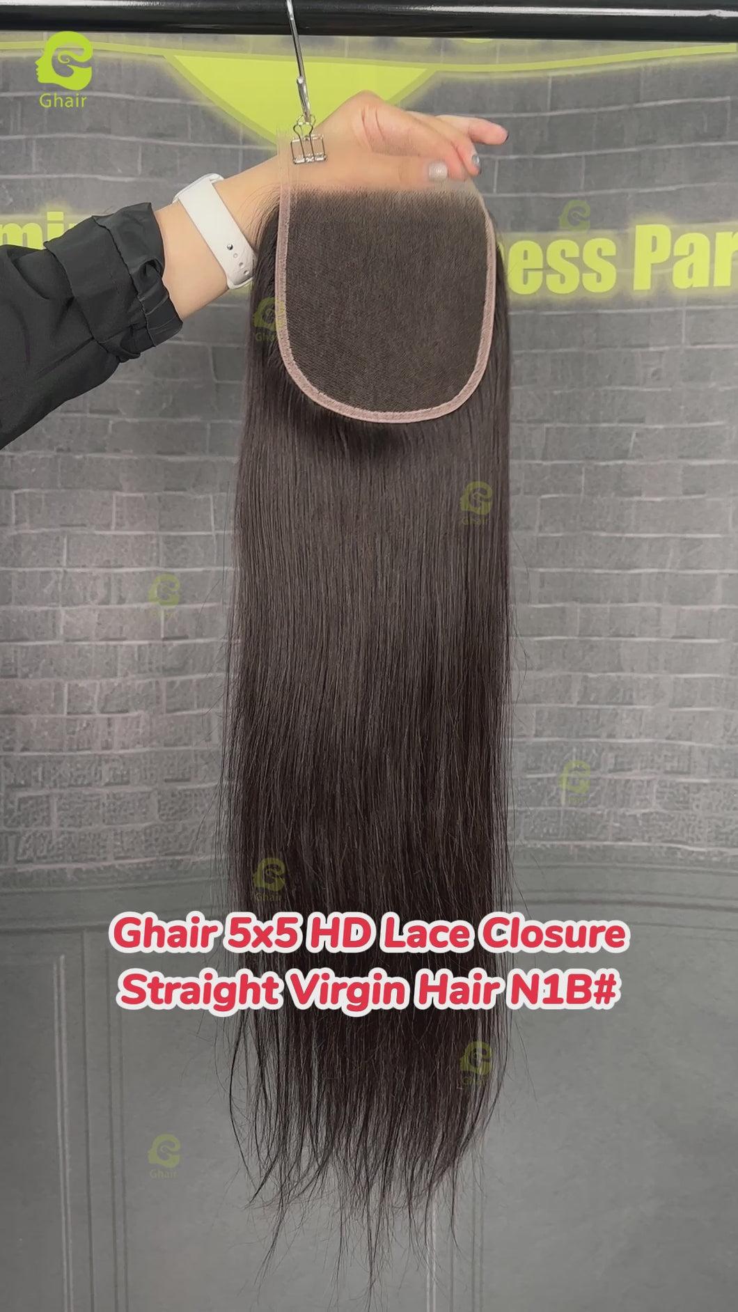 Ghair 5x5 HD Lace Closure Straight Virgin Hair N1B#