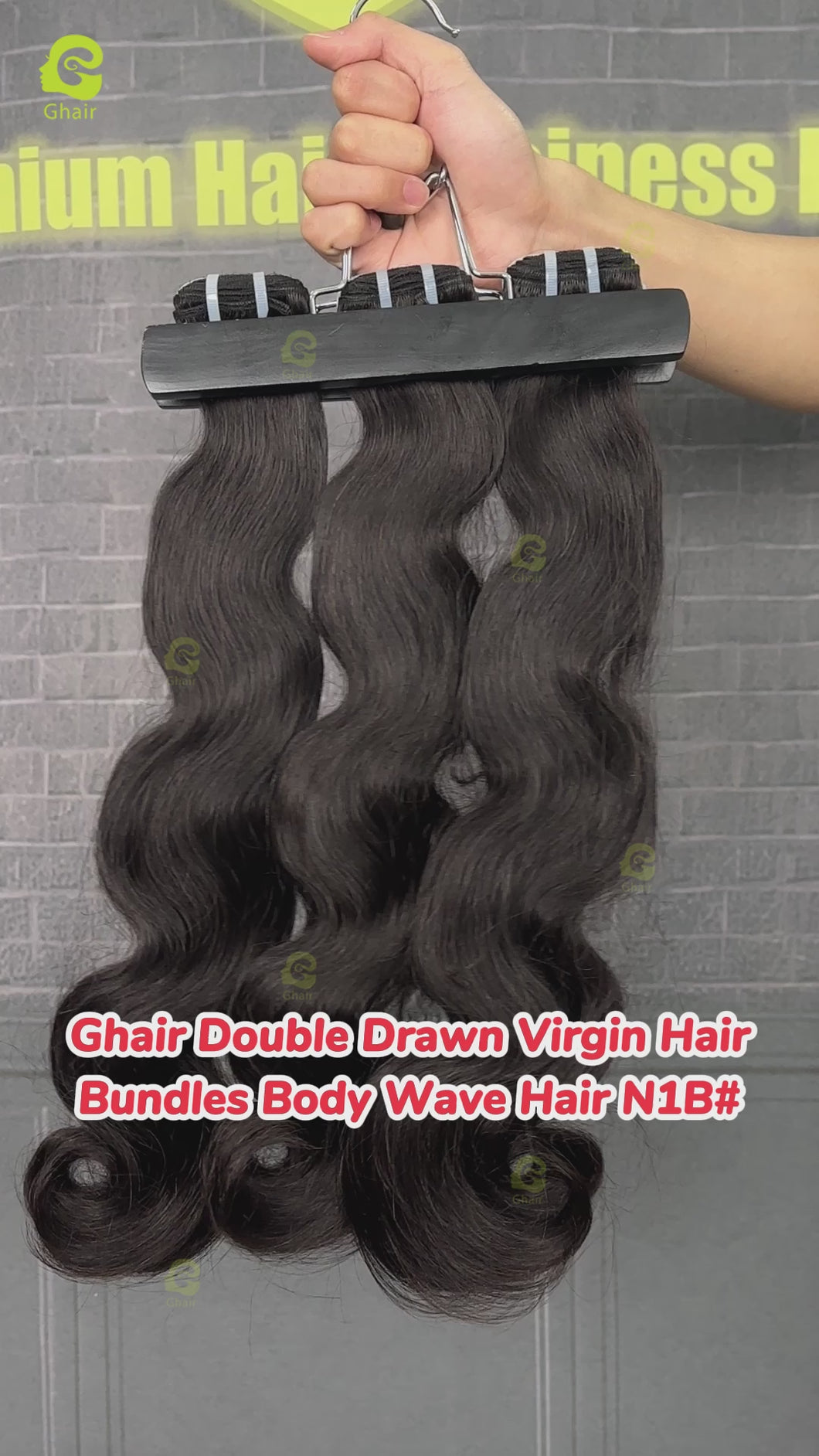 Ghair Double Drawn Virgin Hair Body Wave Hair N1B#