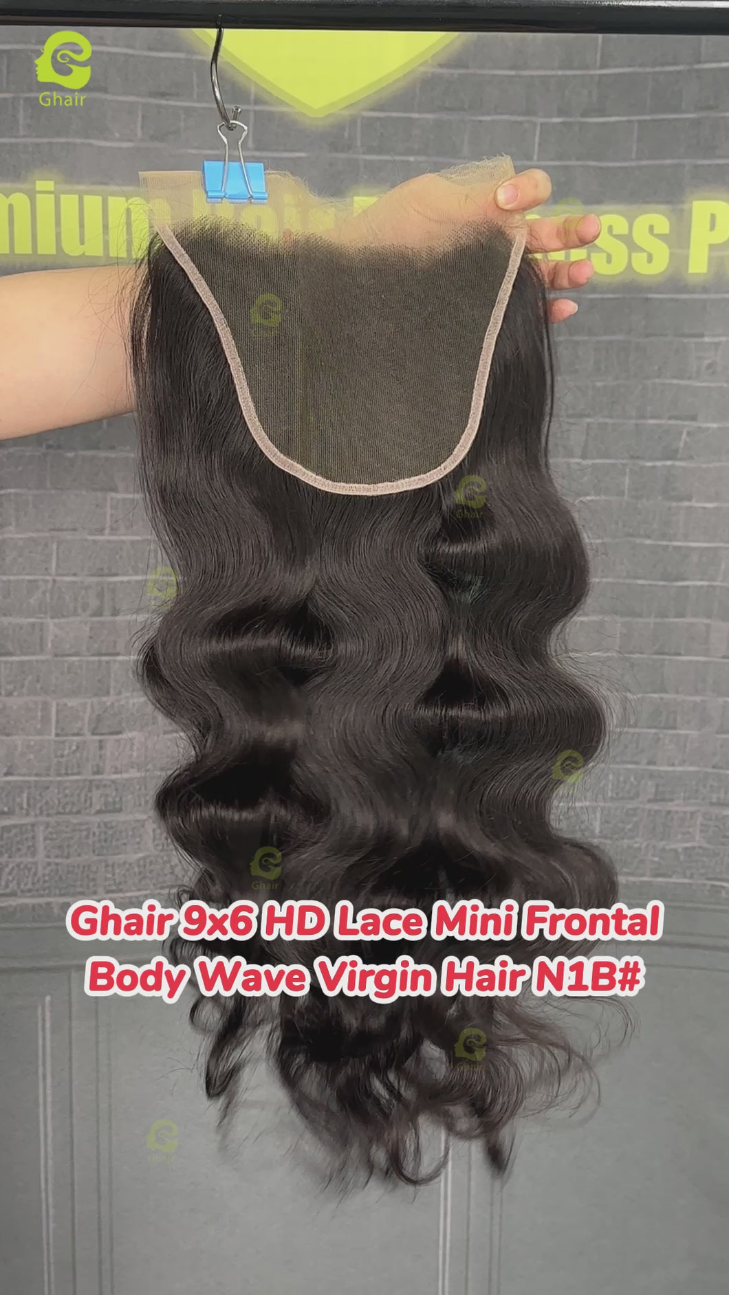 Ghair 9x6 HD Lace Closure Body Wave Virgin Hair N1B#