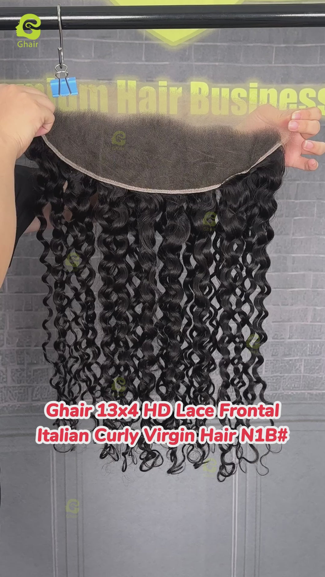 Ghair 13x4 HD Lace Frontal Italian Curly Virgin Hair N1B#