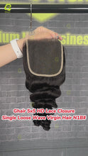Load and play video in Gallery viewer, Ghair 5x5 HD Lace Closure Single Loose Wave Virgin Hair N1B#
