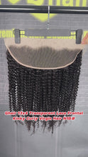 Load and play video in Gallery viewer, Ghair 13x4 Transparent Lace Frontal Kinky Curly Virgin Hair N1B#
