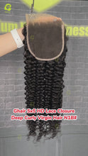 Load and play video in Gallery viewer, Ghair 5x5 HD Lace Closure Deep Curly Virgin Hair N1B#

