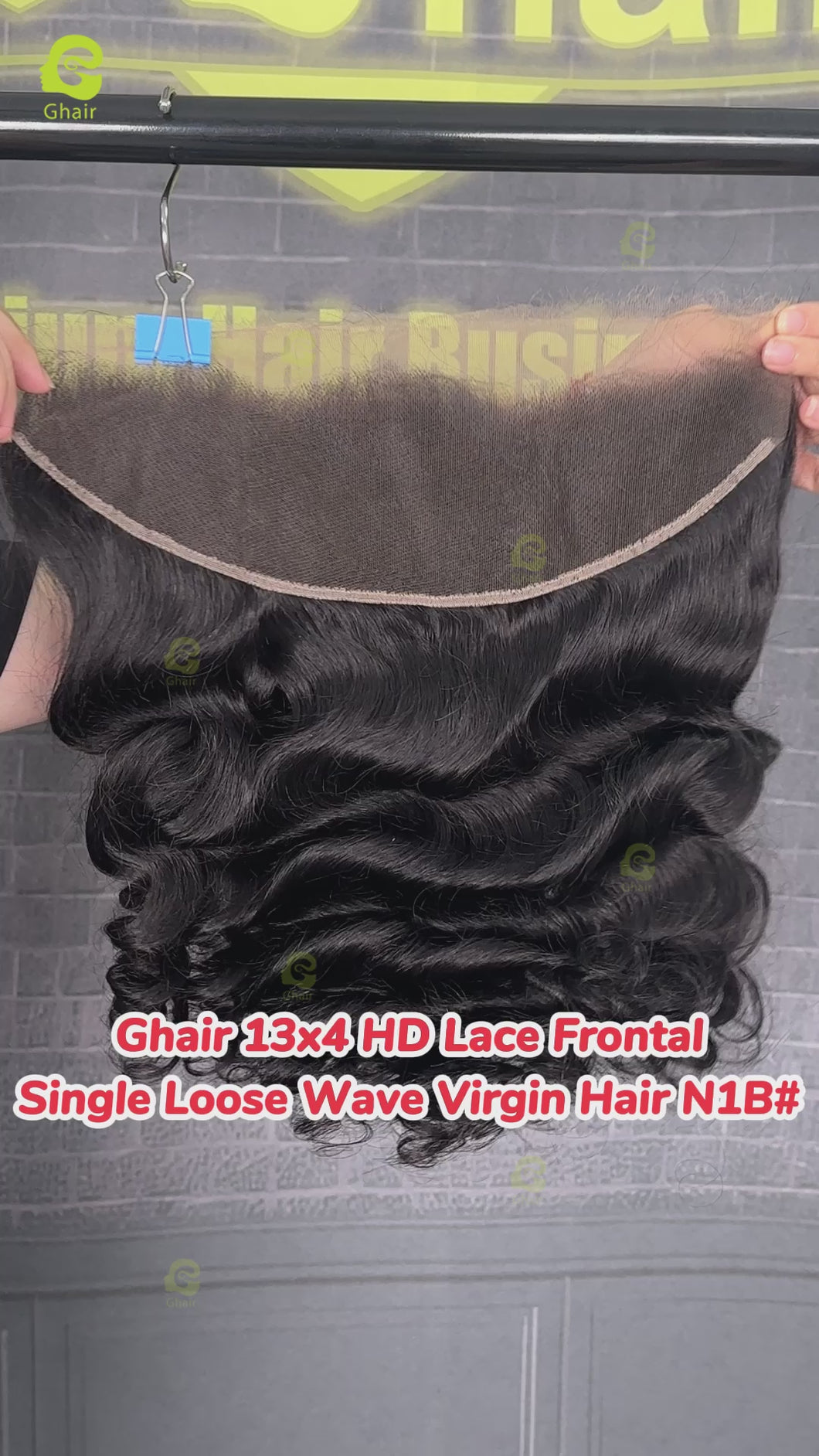 Ghair 13x4 HD Lace Frontal Single Loose Wave Virgin Hair N1B#