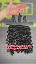 Load and play video in Gallery viewer, Ghair 100% Virgin Hair Bulk Italian Curly Hair N1B#
