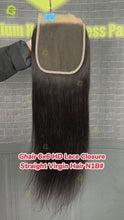 Load and play video in Gallery viewer, Ghair 6x6 HD Lace Closure Straight Virgin Hair N1B#
