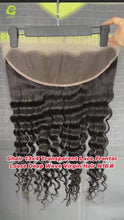 Load and play video in Gallery viewer, Ghair 13x4 Transparent Lace Frontal Loose Deep Wave Virgin Hair N1B#
