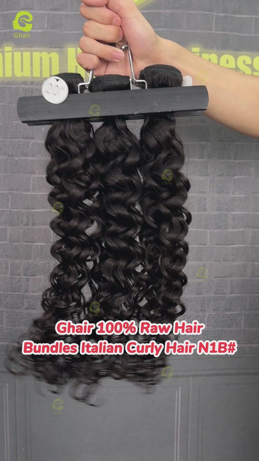 Ghair 100% Raw Hair Bundles Italian Curly Hair N1B#