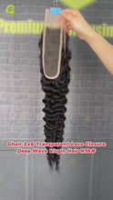 Load and play video in Gallery viewer, Ghair 2x6 Transparent Lace Closure Deep Wave Virgin Hair N1B#
