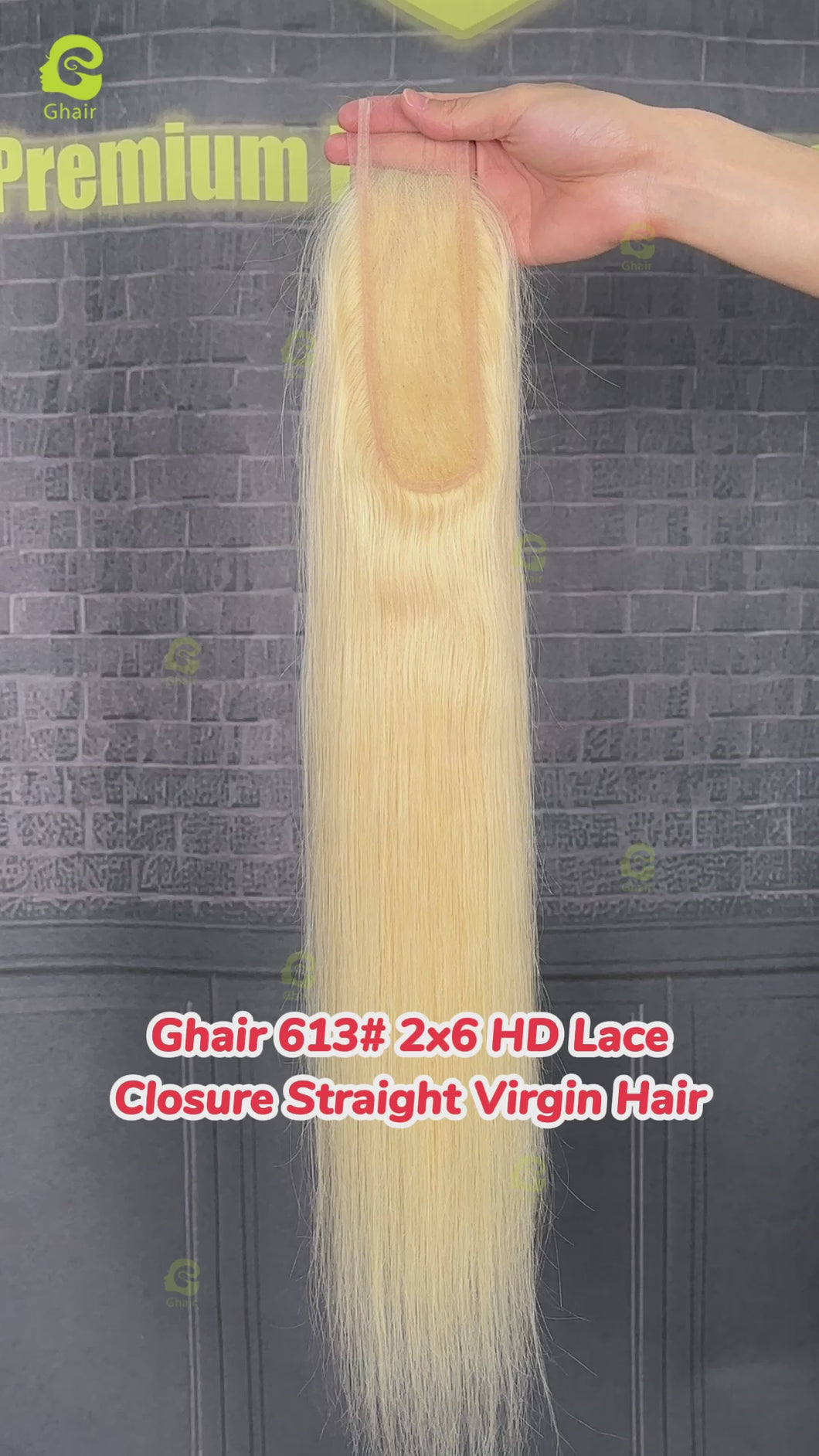 Ghair 613# 2x6 HD Lace Closure Straight Virgin Hair