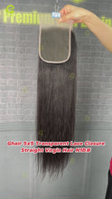 Load and play video in Gallery viewer, Ghair 5x5 Transparent Lace Closure Straight Virgin Hair N1B#
