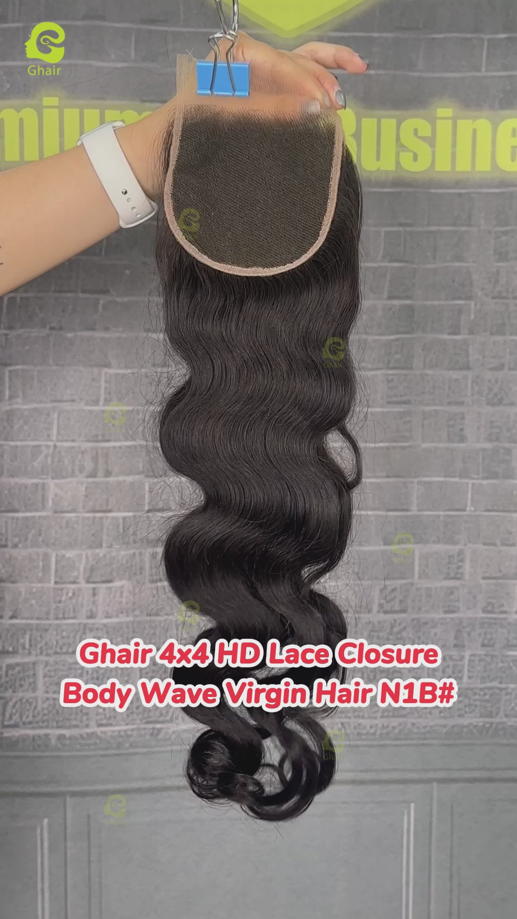 Ghair 4x4 HD Lace Closure Body Wave Virgin Hair N1B#