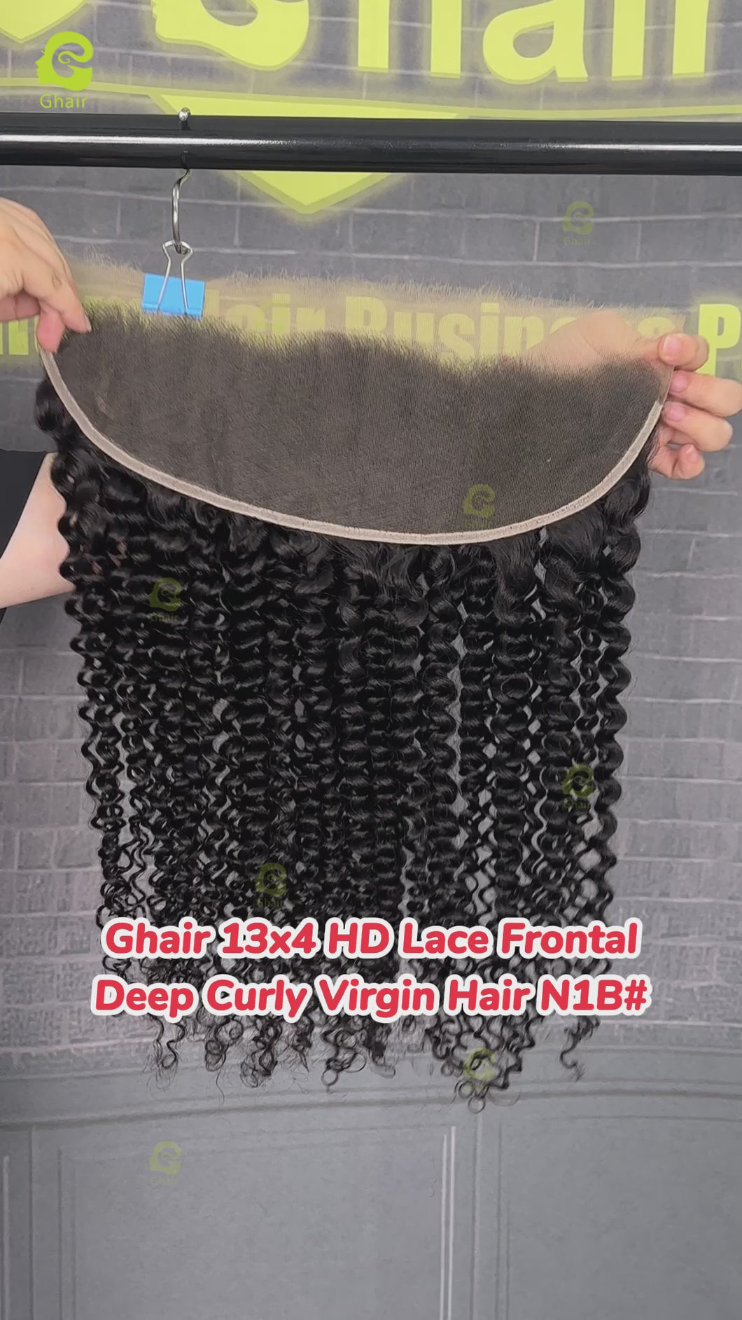 Ghair 13x4 HD Lace Frontal Deep Curly Virgin Hair N1B#