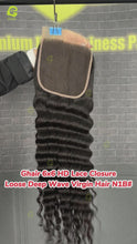 Load and play video in Gallery viewer, Ghair 6x6 HD Lace Closure Loose Deep Wave Virgin Hair N1B#
