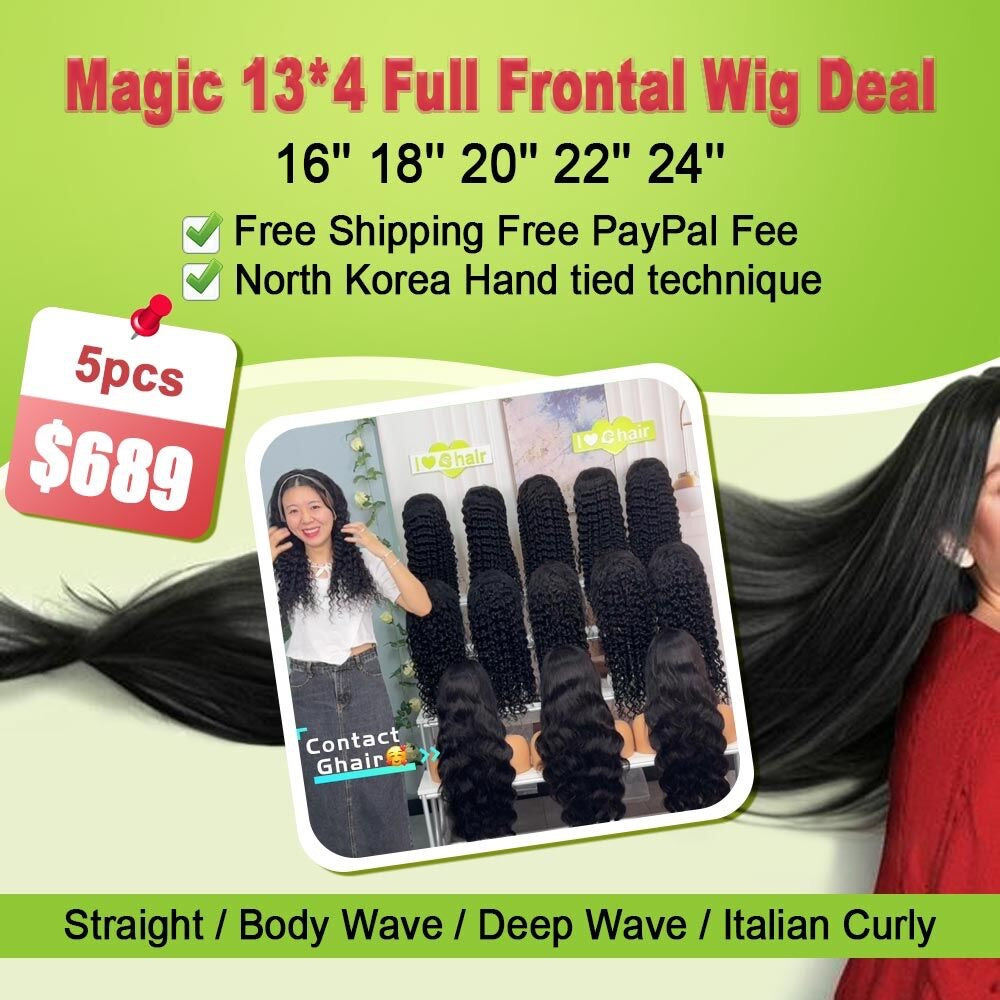 Ghair Wholesale Magic 13x4 Full Frontal Wig Deal 5pcs Wigs