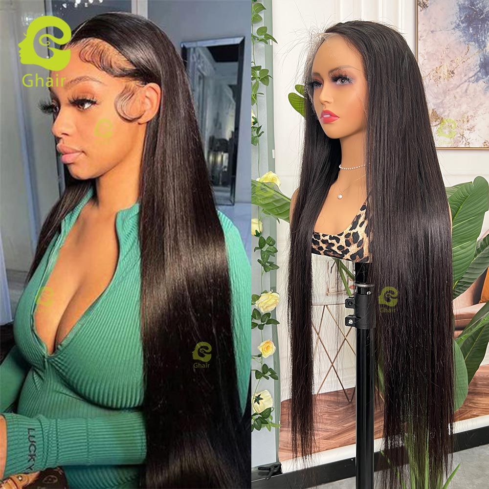 Ghair 13x4 HD Lace Frontal Wigs 180% Density 100% Peruvian Virgin Human Hair Wig