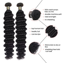 Load image into Gallery viewer, Ghair 100% Virgin Human Hair 3 Bundles With 13x4 HD Lace Frontal 12A Deep Wave Hair Brazilian Hair
