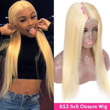 Load image into Gallery viewer, Ghair #613 5x5 Transparent Lace Wigs 100% Peruvian Virgin 14A Human Hair 150% Density
