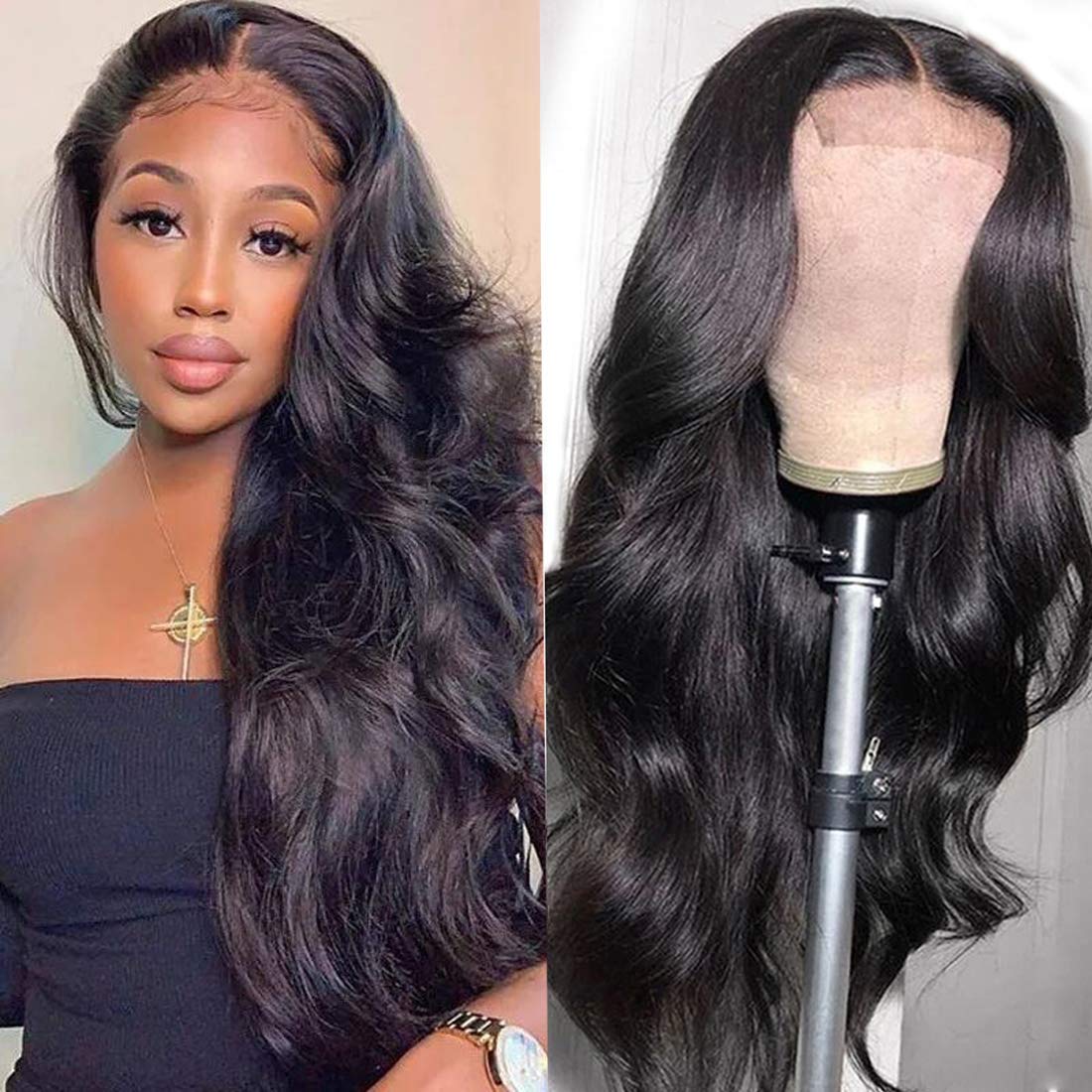 Ghair 5x5 HD Lace Frontal Wigs 180% Density 100% Peruvian Virgin Human Hair Wig