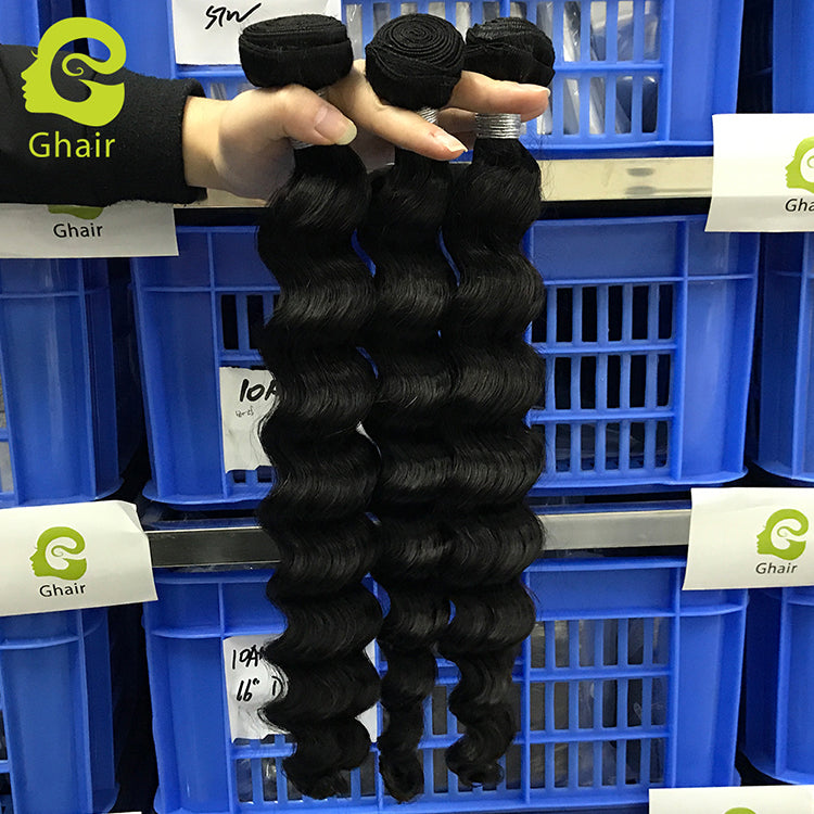 Ghair 1Bundle 100% Human Hair Brazilian 12A Human Hair Virgin Hair Loose Deep Wave Hair