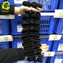 Load image into Gallery viewer, Ghair 1Bundle 100% Human Hair Brazilian 12A Human Hair Virgin Hair Loose Deep Wave Hair
