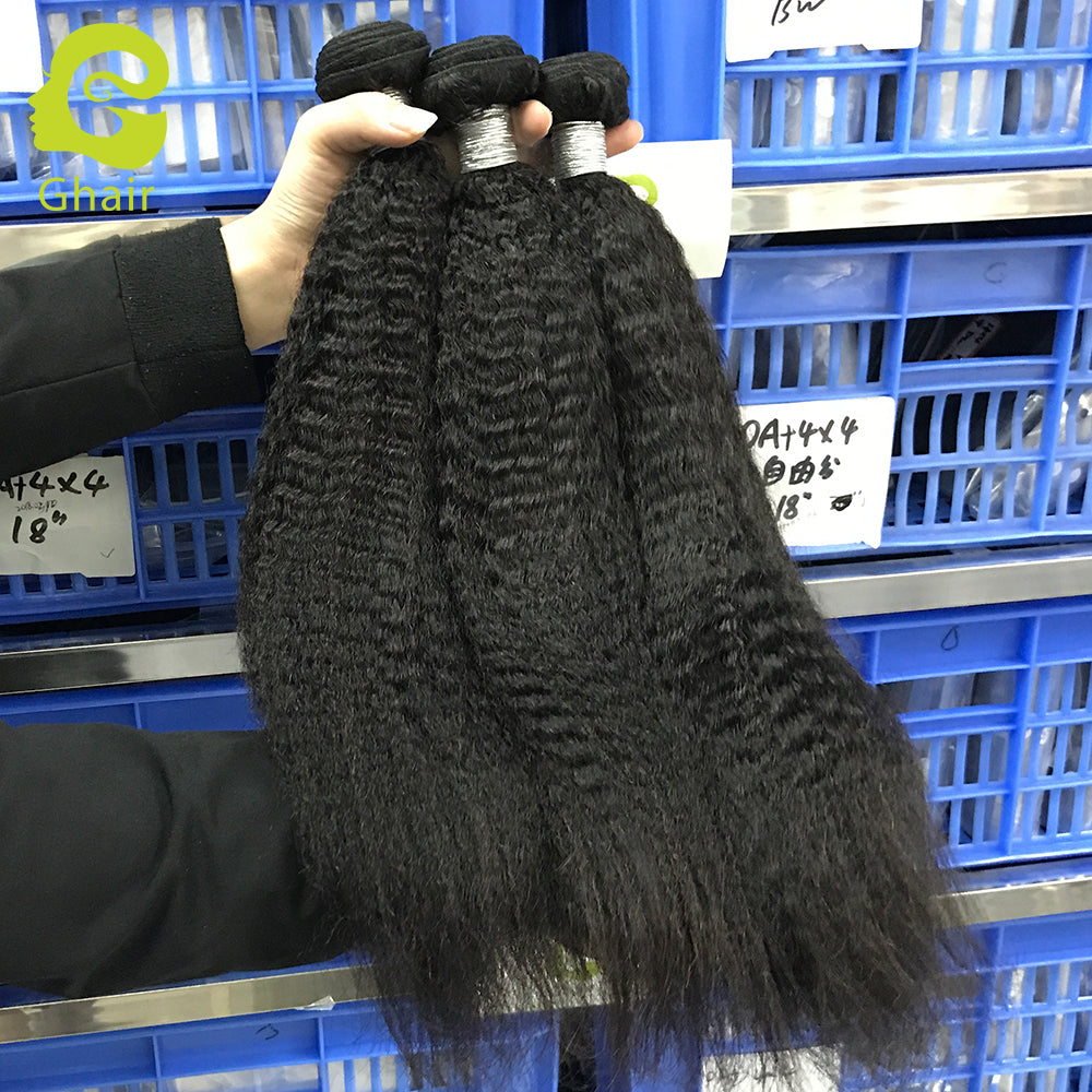 Ghair 1Bundle 100% Human Hair Brazilian 12A Human Hair Virgin Hair Kinky Straight Hair